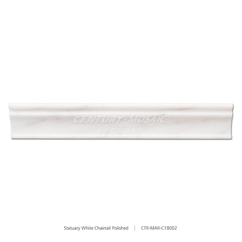 Statuary White Marble Polished Chair Rail Wholesale