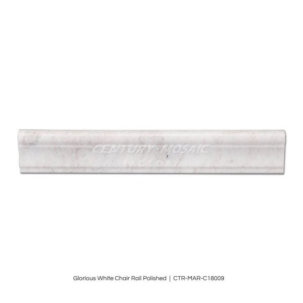 Glorious White Marble Polished Chair Rail Wholesale