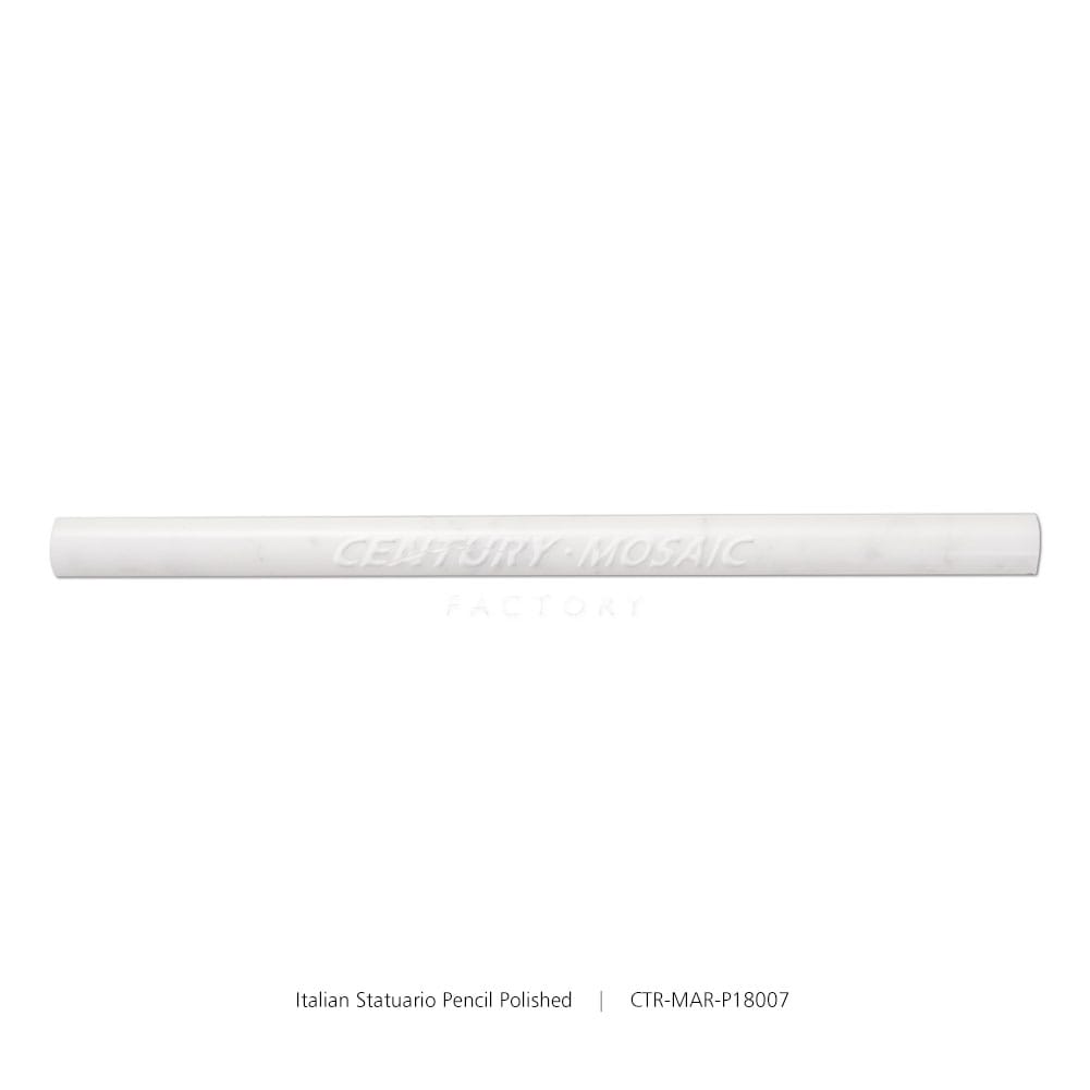 Italian Statuario White Half Round Polished Pencil Liners Wholesale