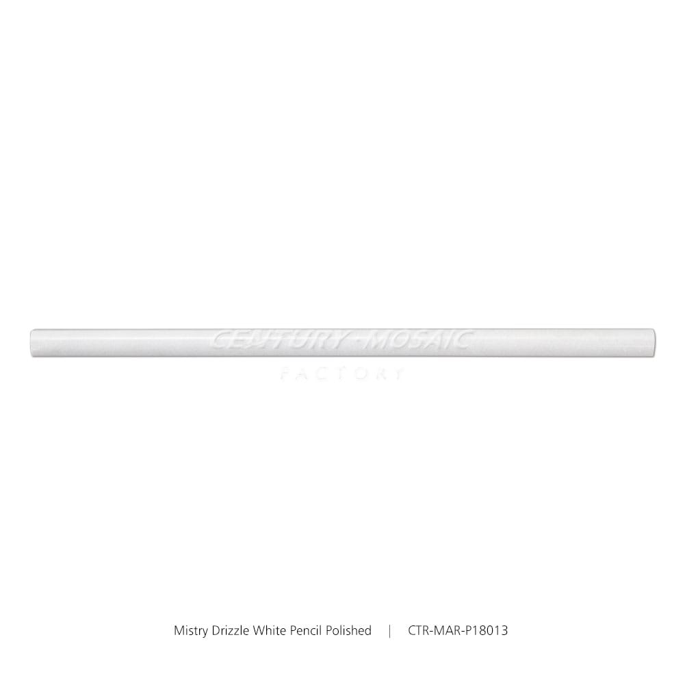 Mistry Drizzle White Marble Polished Pencil Liners Wholesale