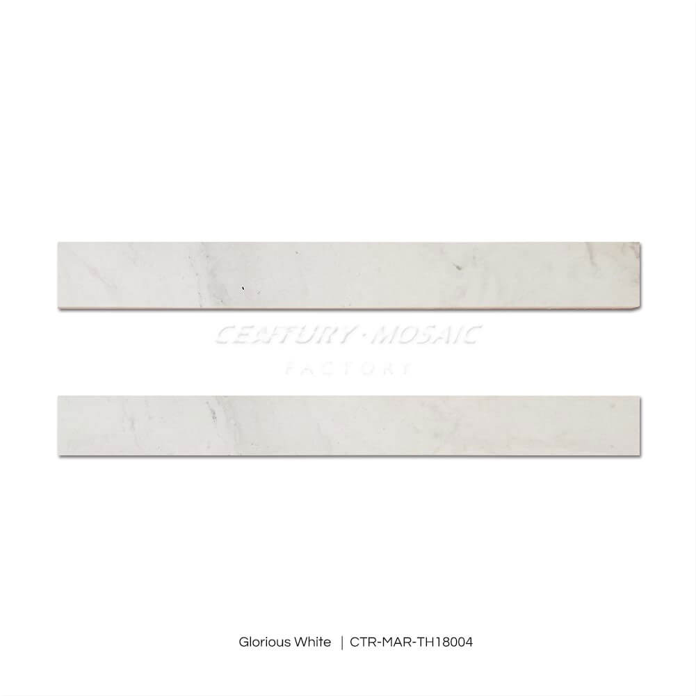 Glorious White Marble Double Beveled Polished Threshold Wholesale