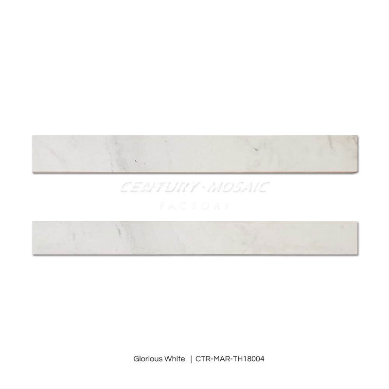Glorious White Marble Double Beveled Polished Threshold Wholesale