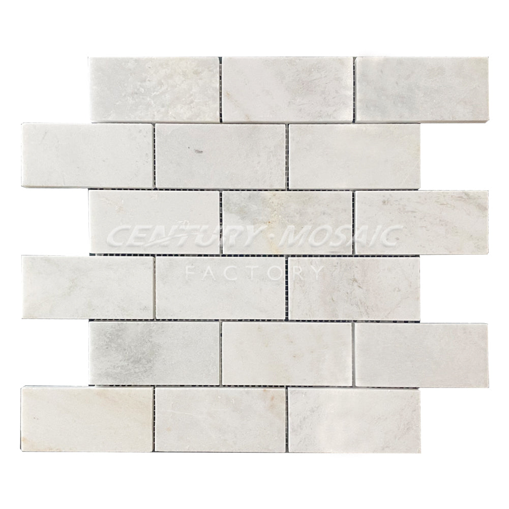 Glorious White Marble 48x98mm Brick Polished Mosaic Tile In Stock