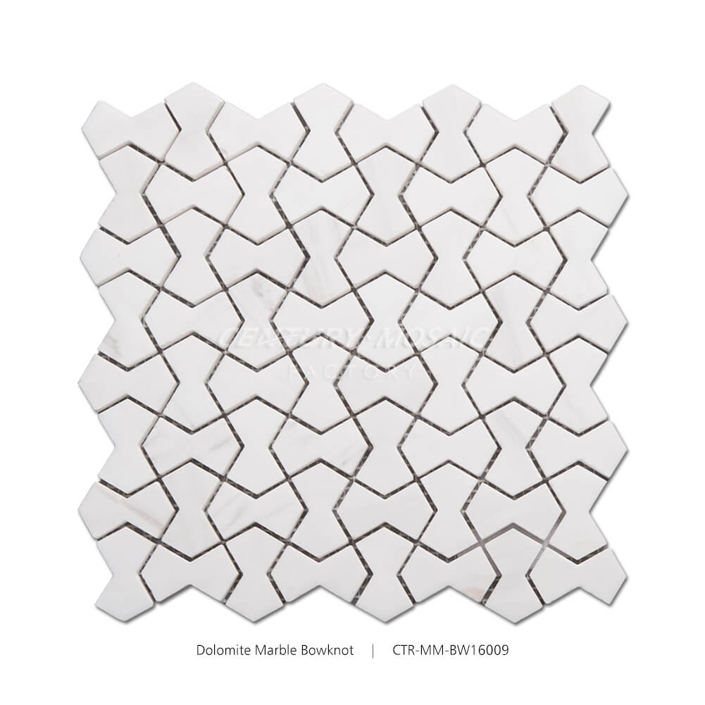 Dolomite Marble Bowknot Polished Mosaic Wholesale
