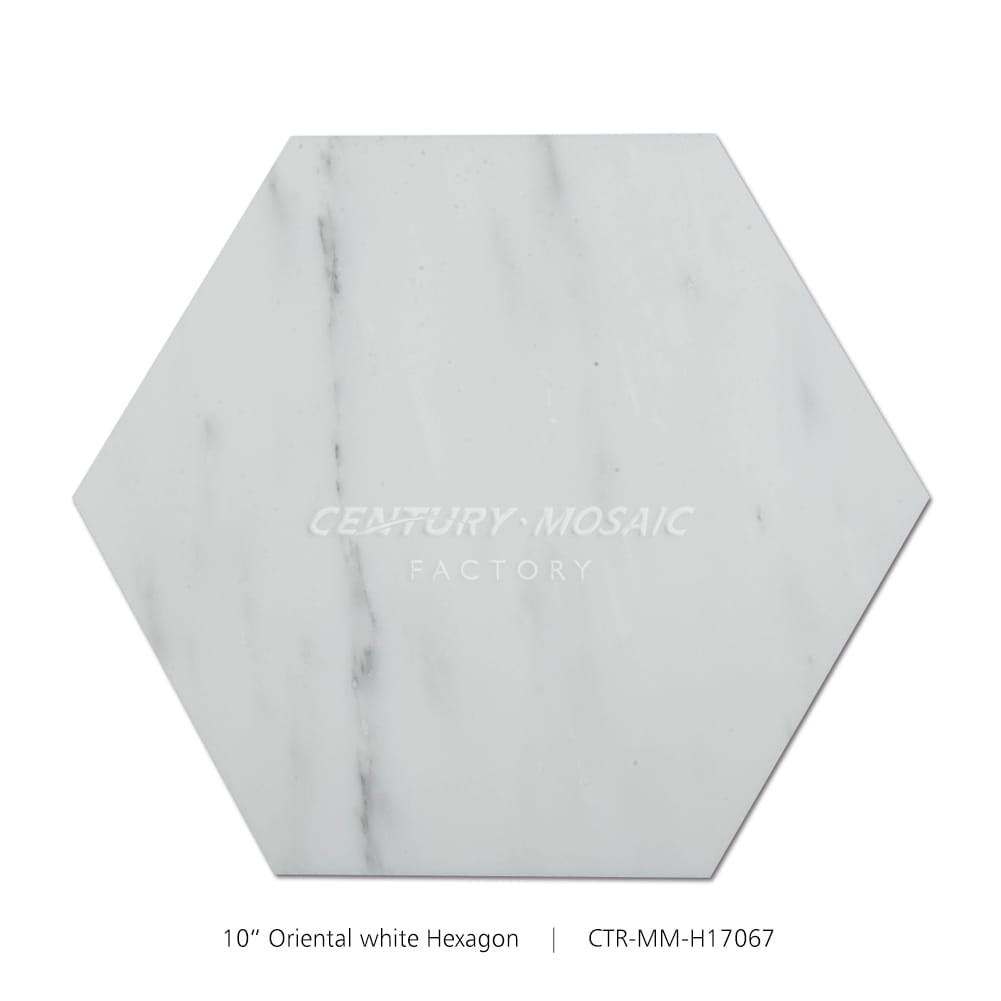 Statuary White Hexagon 10” Marble Tile Polished Wholesale