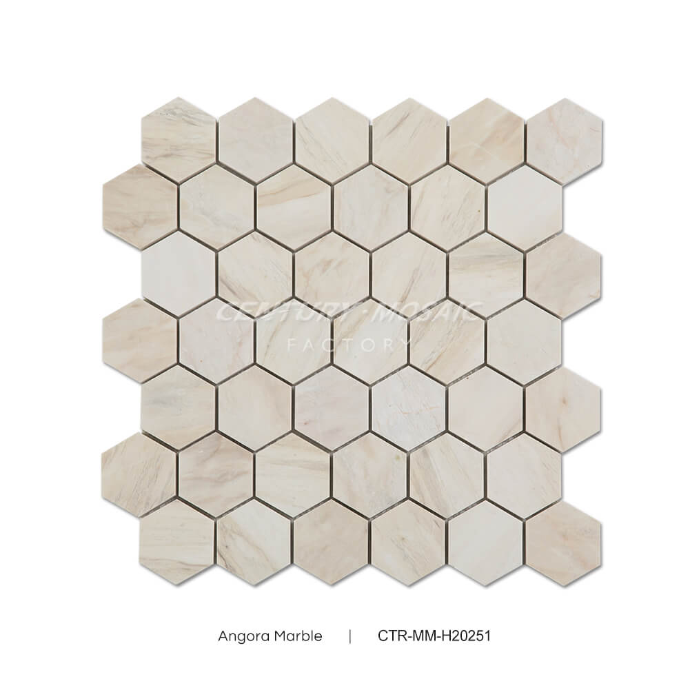 Angora Marble Beige Rhombus Polished Mosaic Wholesale – Centurymosaic