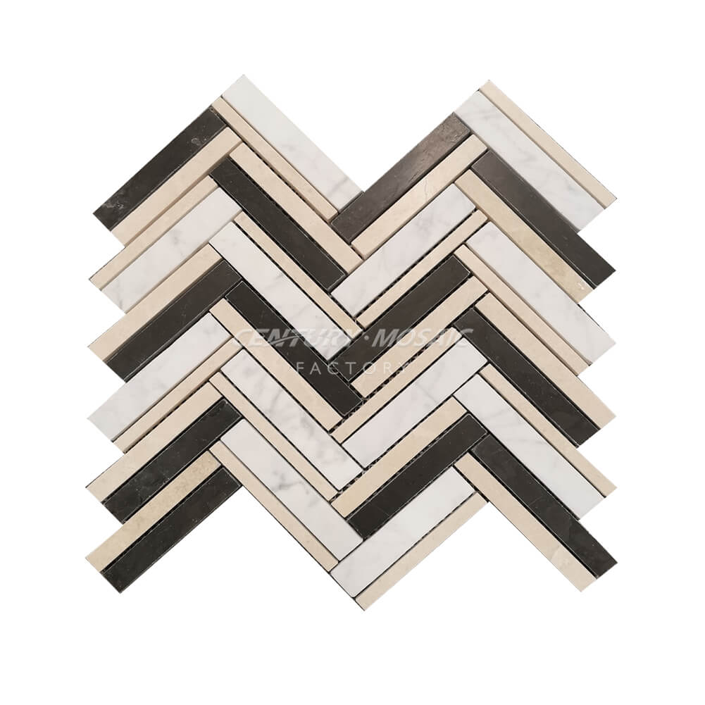Herringbone Marble Polished Mosaic Wholesale