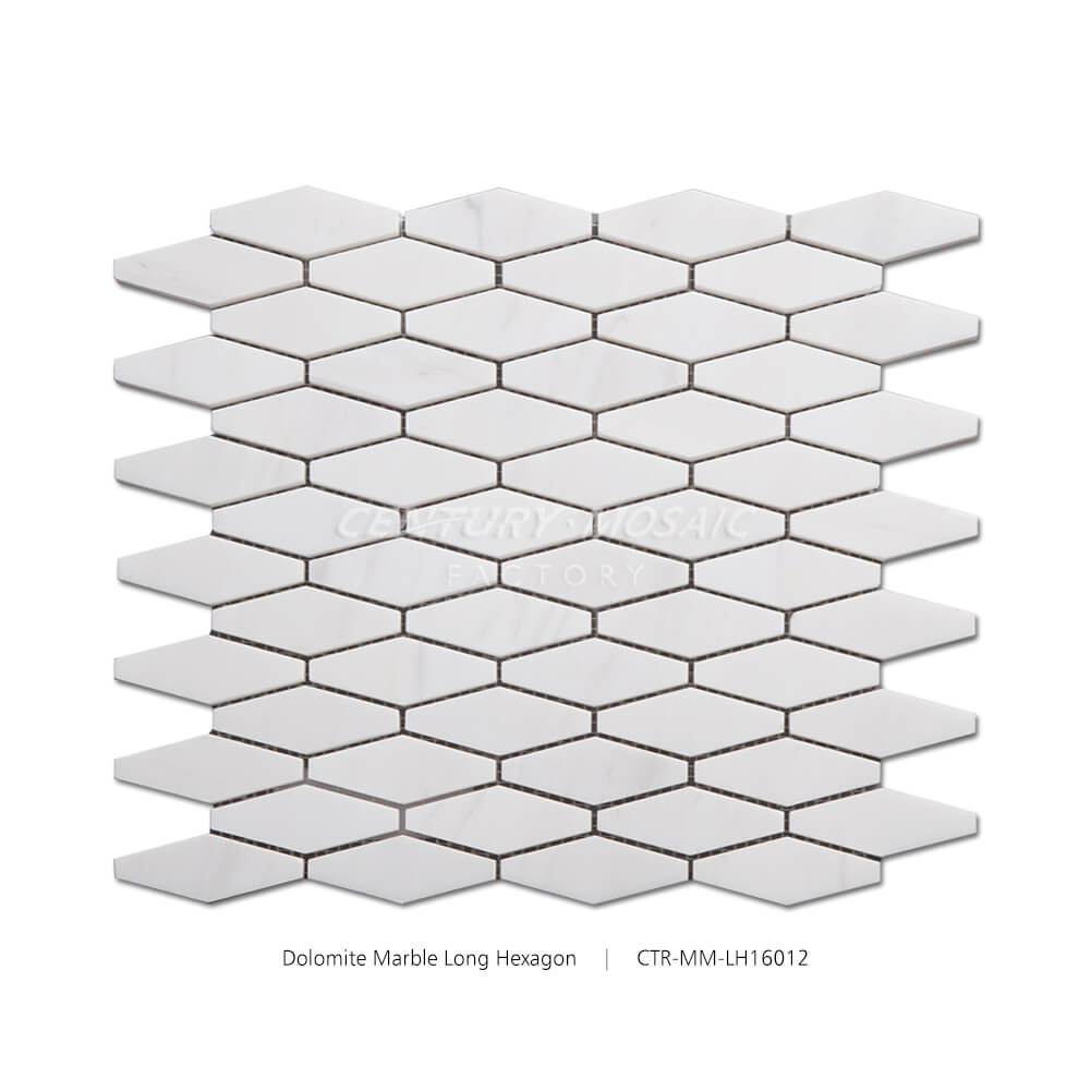 Dolomite Marble White Long Hexagon Polished Mosaic Manufacturer