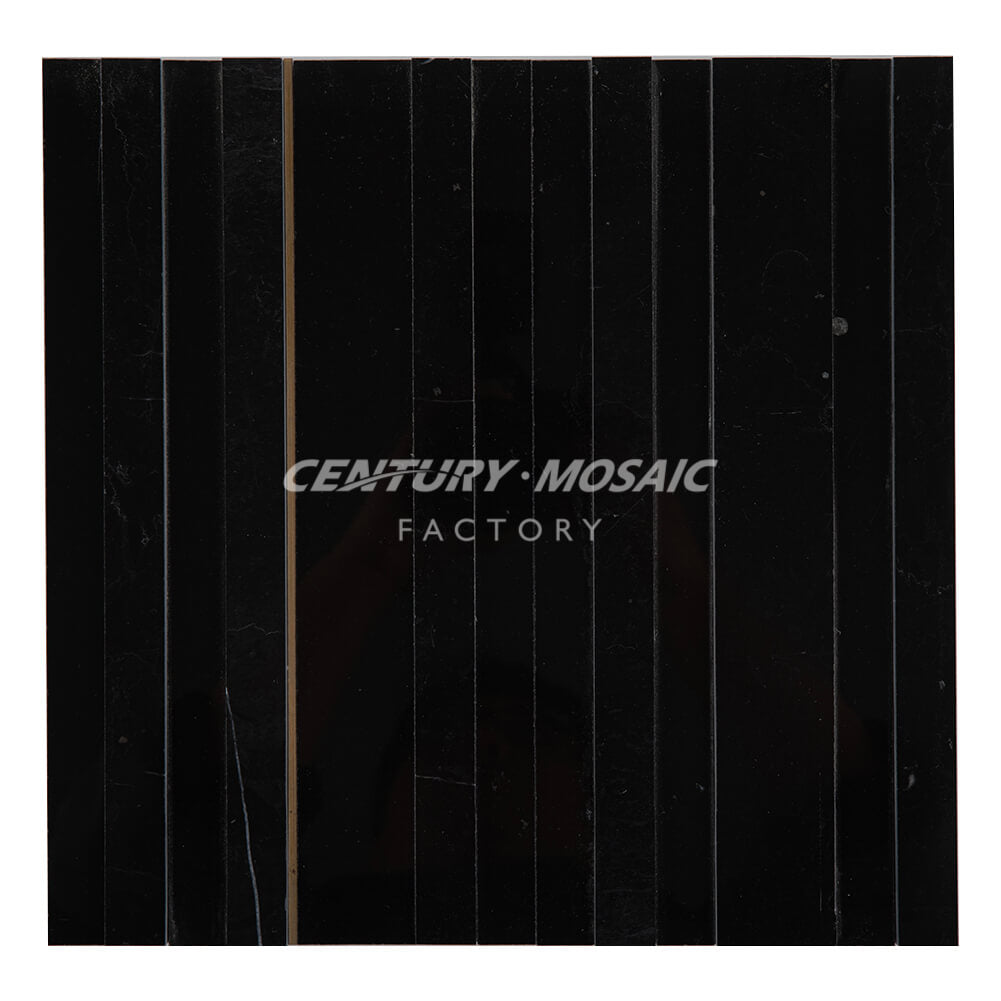 Nero Marquina Black Strip Polished Marble Mosaic Wholesale