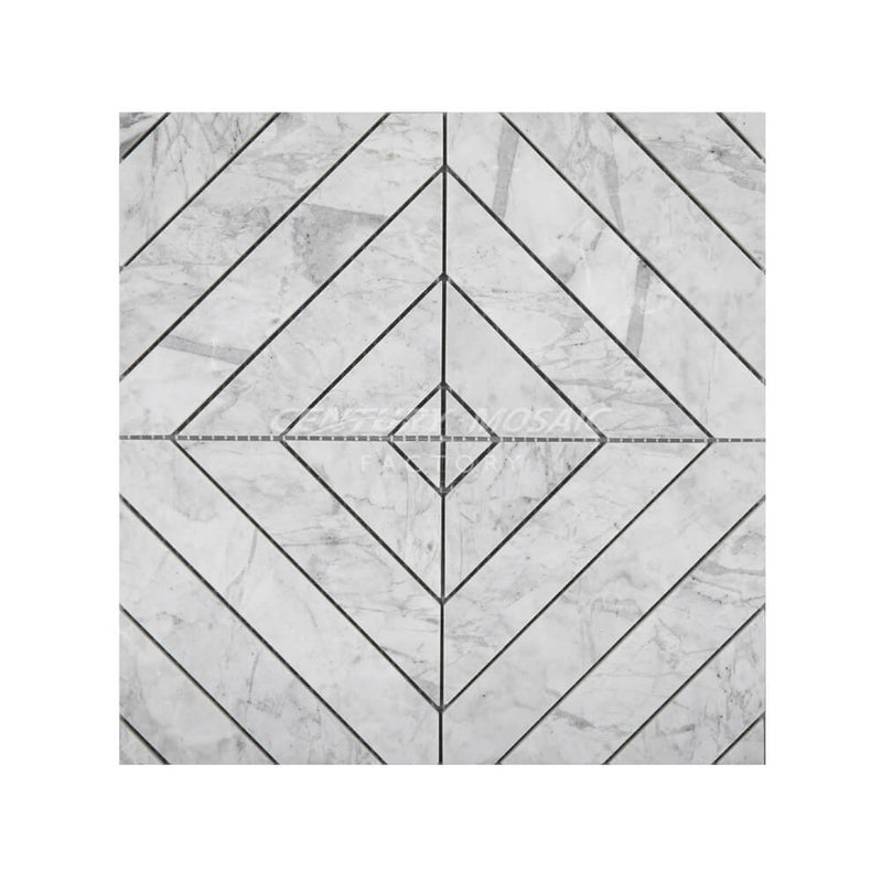 Magic Giza Marble White Rhombus Polished Mosaic Wholesale