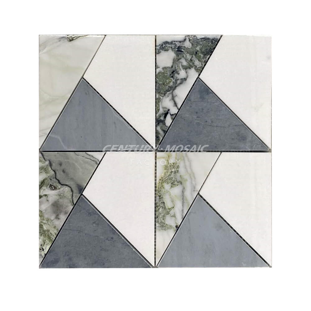 Snow Wonderland Marble White Triangle Polished Mosaic Wholesale