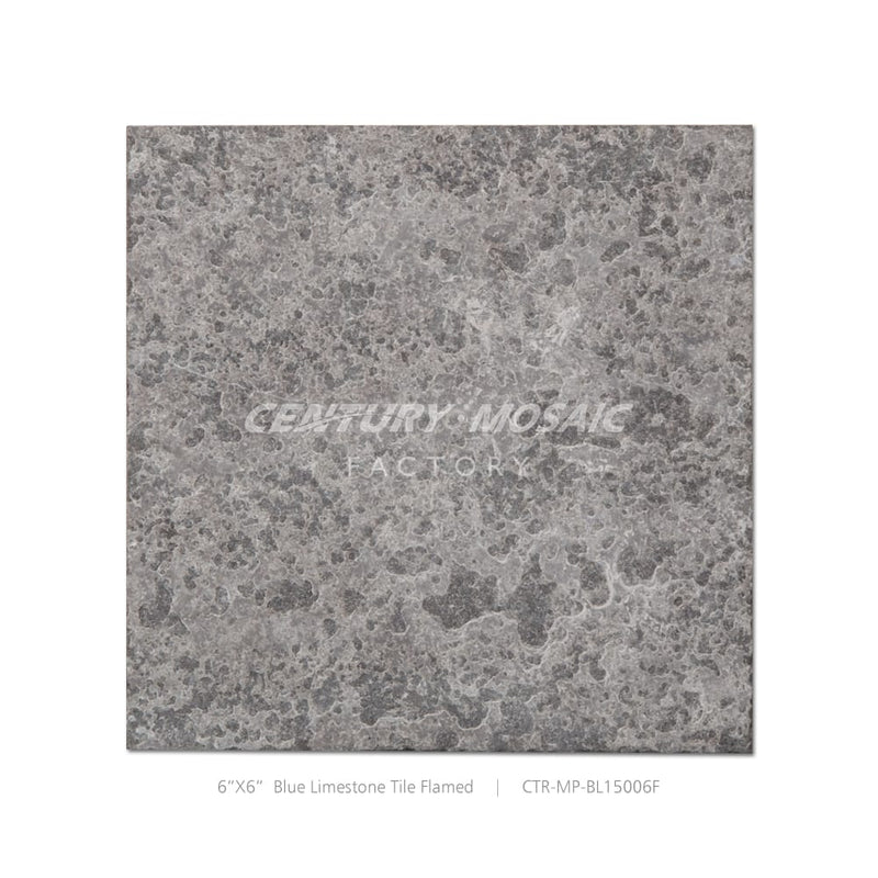 Blue Limestone Gray 6''x 6'' Flamed Tile Wholesale