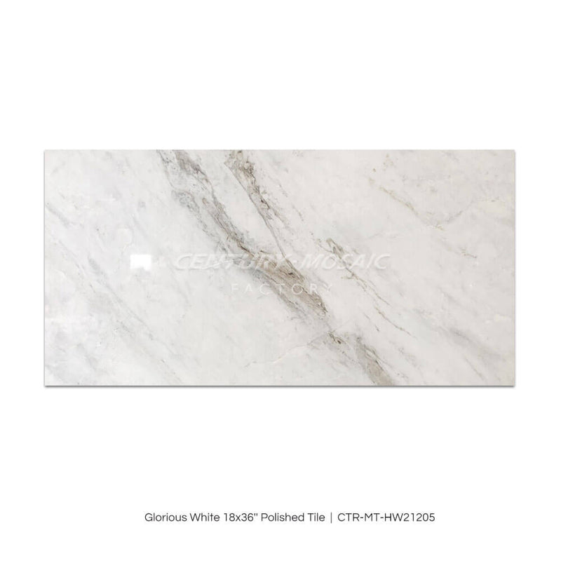 Glorious White Marble Polished Tile