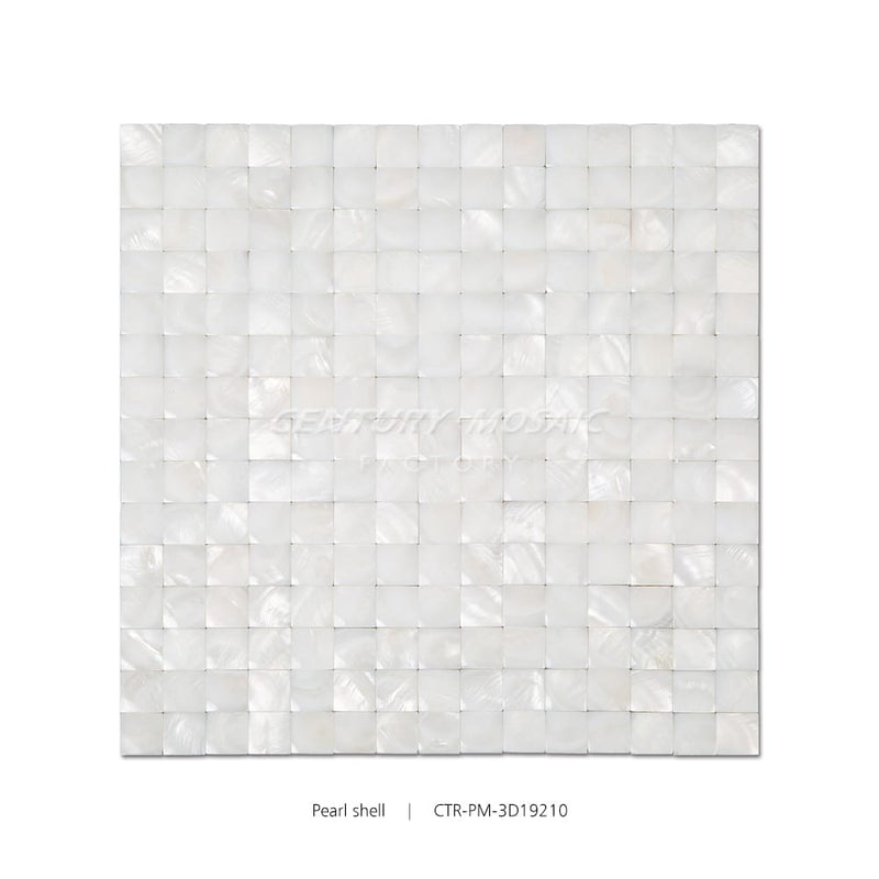 3D Natural White Square Pearl Shell Mosaic Polished Wholesale
