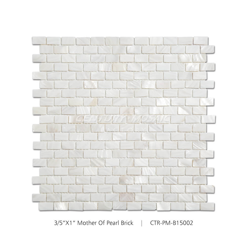 Natural White Pearl Shell 15x25mm Brick Polished Mosaic Wholesale