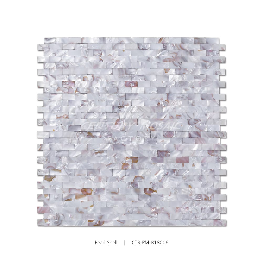 Natural White Mother of Pearl Shell 10x20mm Brick Polished Mosaic Wholesale