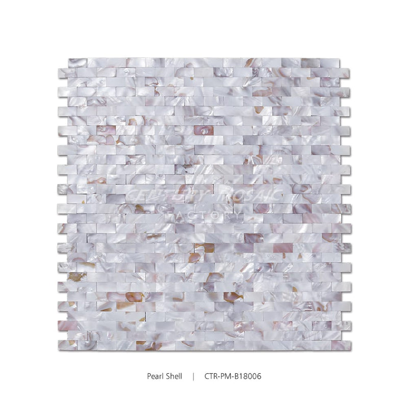 Natural White Mother of Pearl Shell 10x20mm Brick Polished Mosaic Wholesale