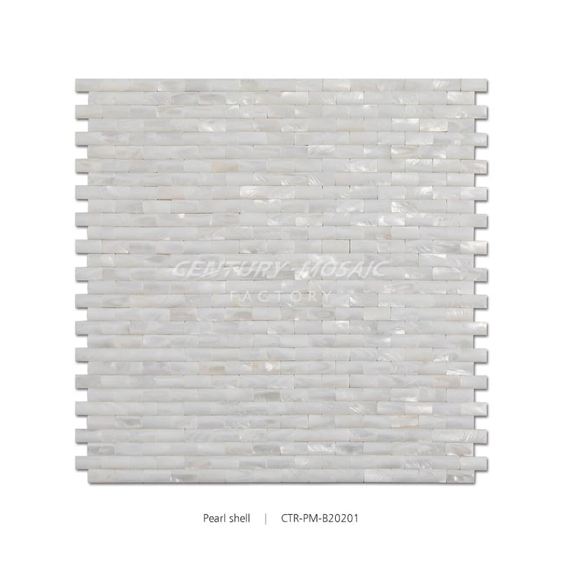Natural Silver White Pearl Shell 3D Brick Polished Mosaic Wholesale