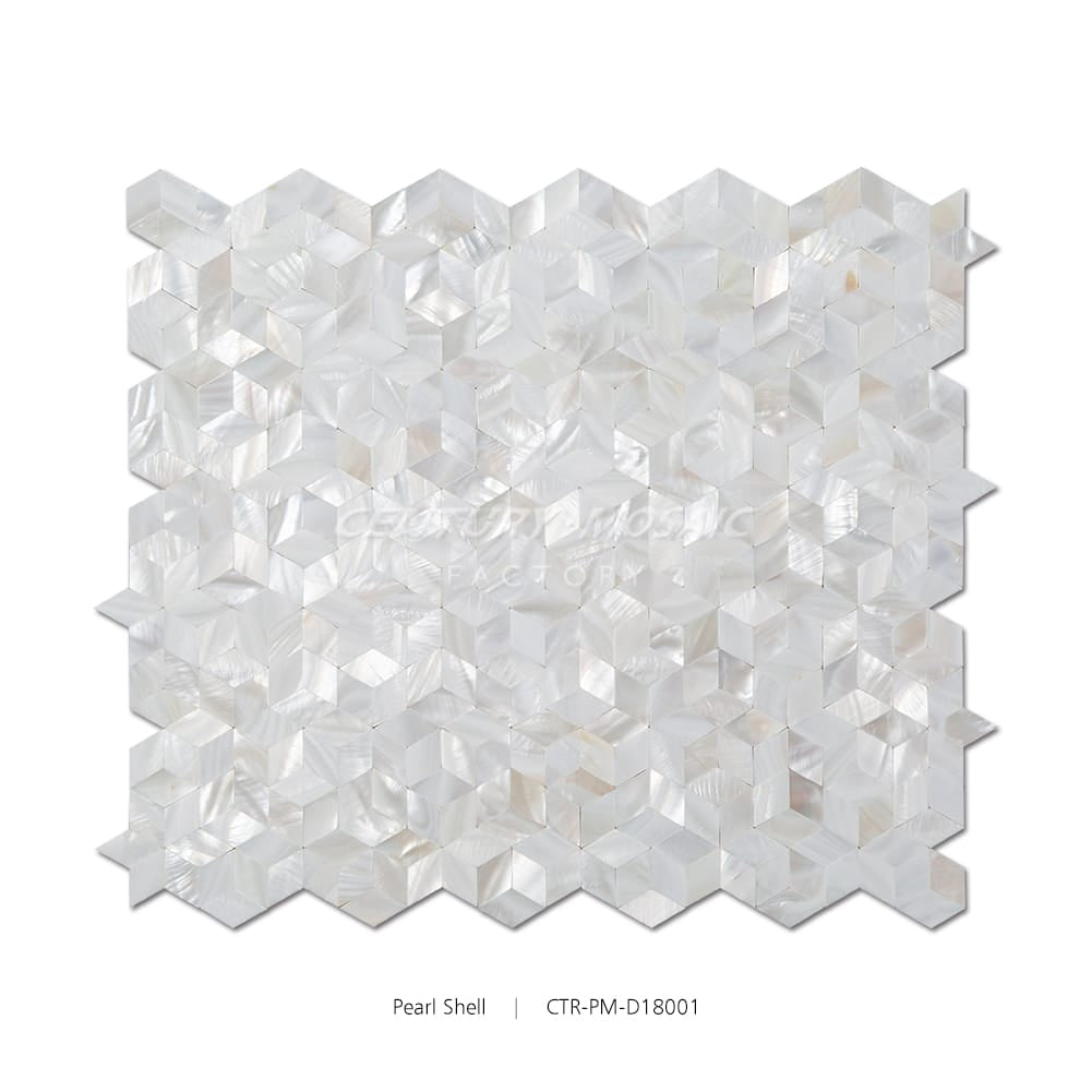 Natural White Mother of Pearl Shell Diamond Polished Mosaic Wholesale