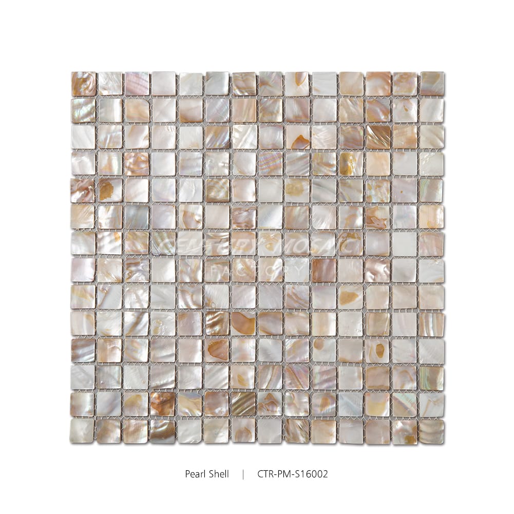 Natural Gold Brown Color Pearl Shell Square 20x20mm Polished Mosaic Wholesale