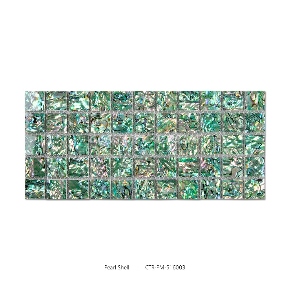 Green Pearl Shell Square 20x20mm Polished Mosaic Wholesale