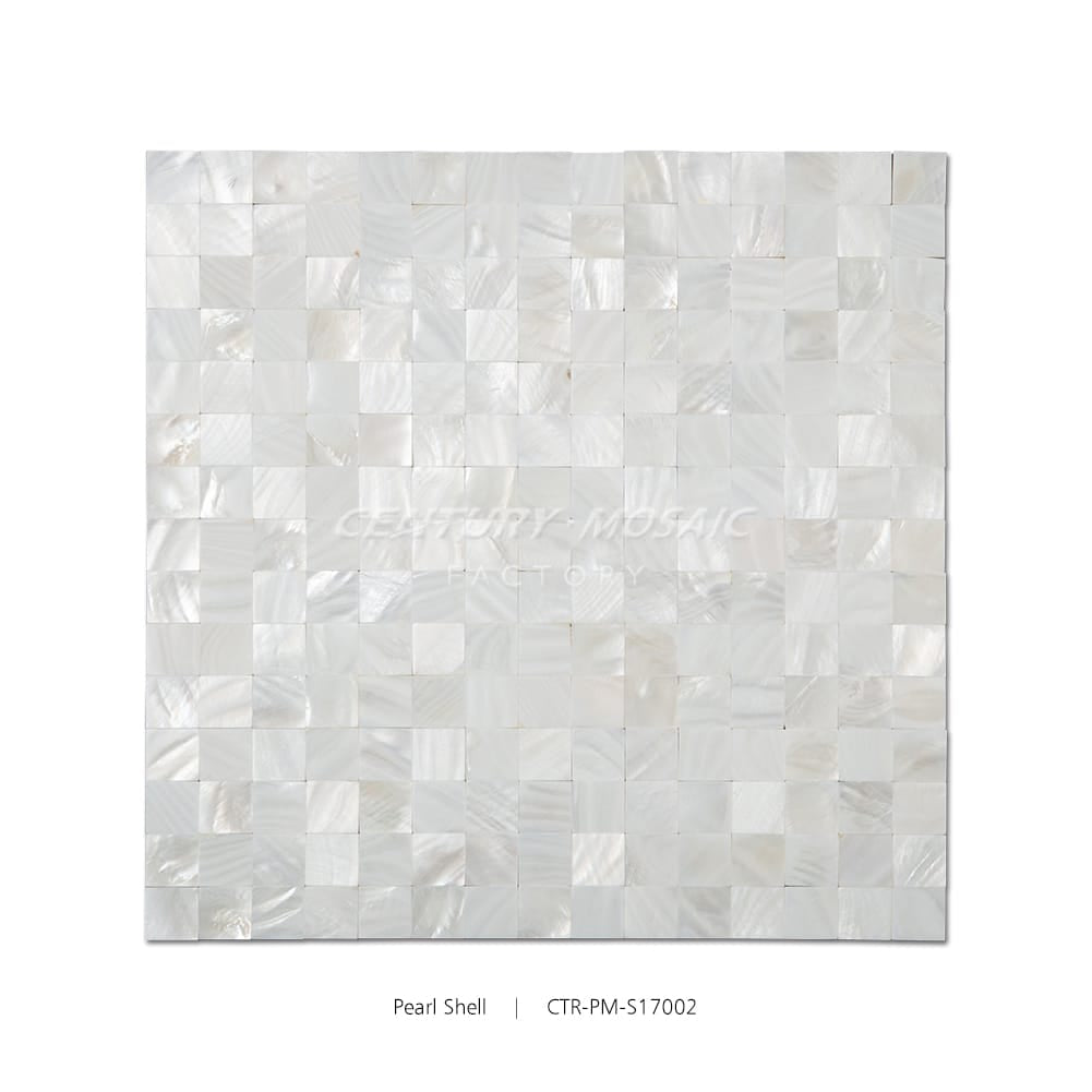 Natural White Pearl Shell Square 20x20mm Polished Mosaic Wholesale