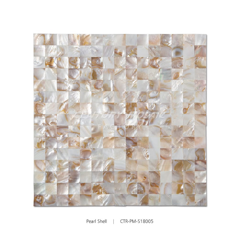 Natural Brown Color Pearl Shell Square 20x20mm Polished Mosaic Wholesale