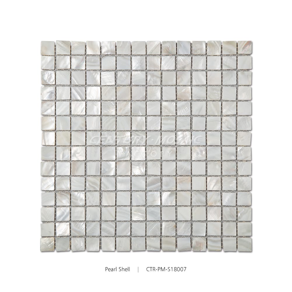 Silver Pearl Shell Square 20x20mm Polished Mosaic Wholesale