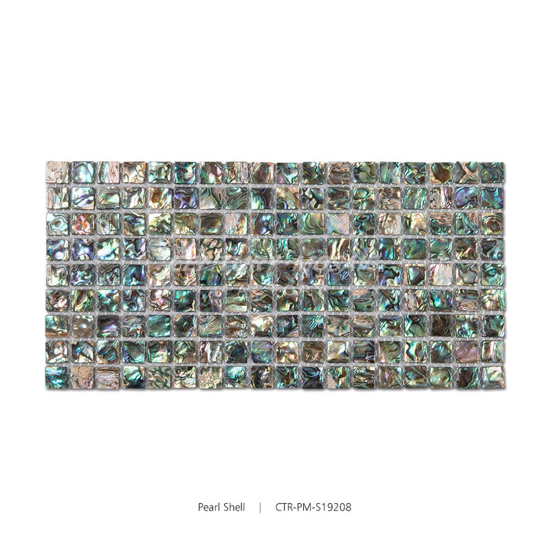 Green Pearl Shell Square 15x15mm Polished Mosaic Wholesale