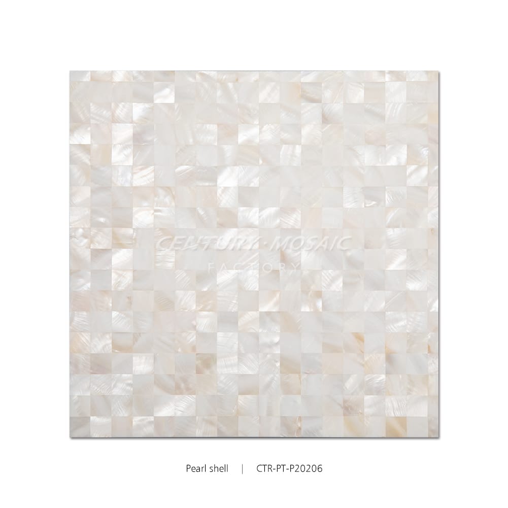 Natural Warm White Pearl Shell Square Polished Mosaic Wholesale
