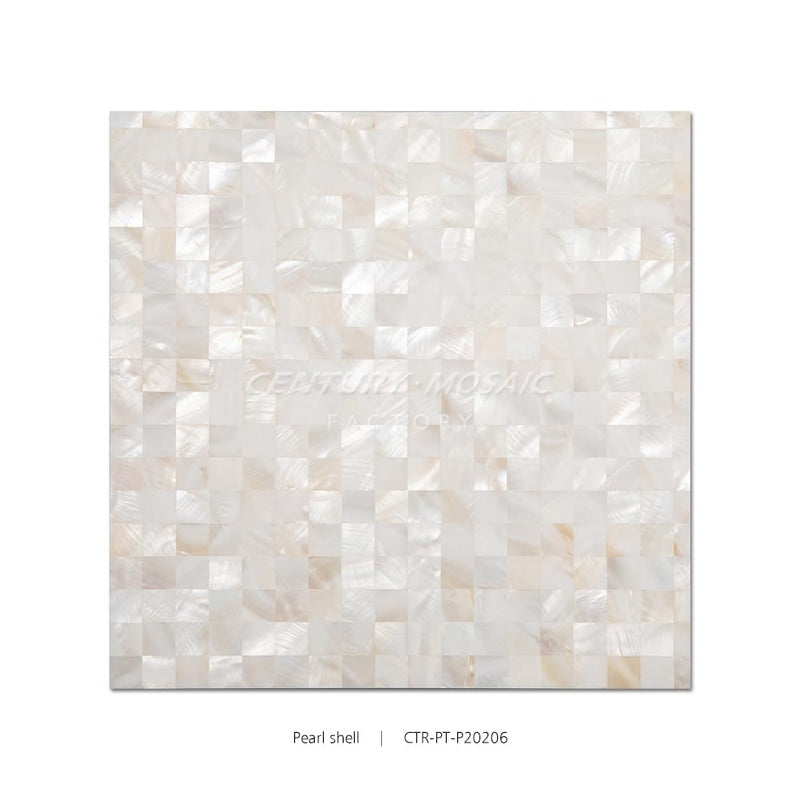 Natural Warm White Pearl Shell Square Polished Mosaic Wholesale