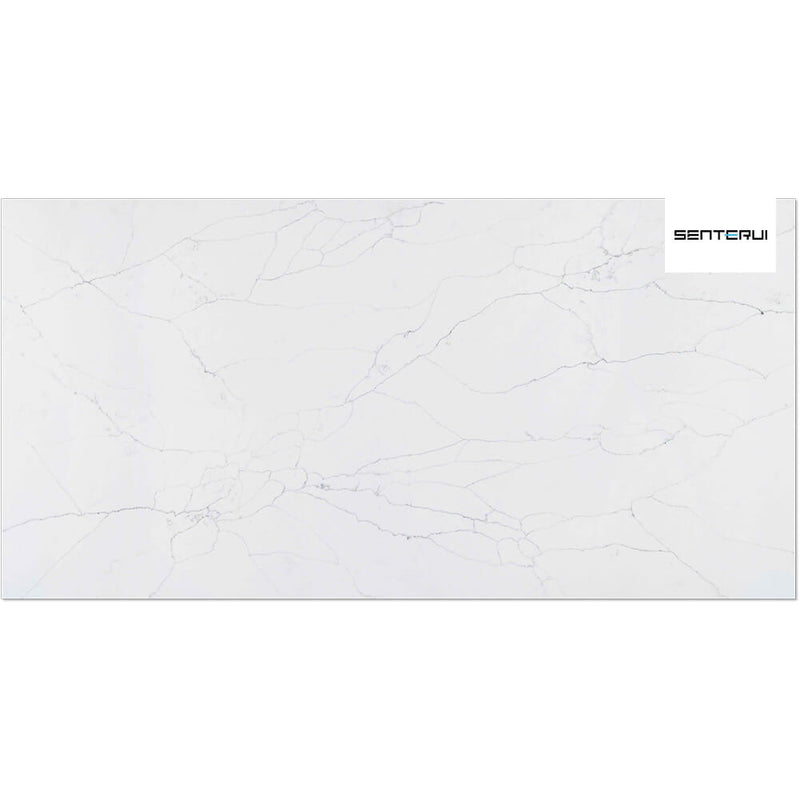 Poloris Quartz White with Grey Vein 125.98” x 62.99” Polished Slab Wholesale