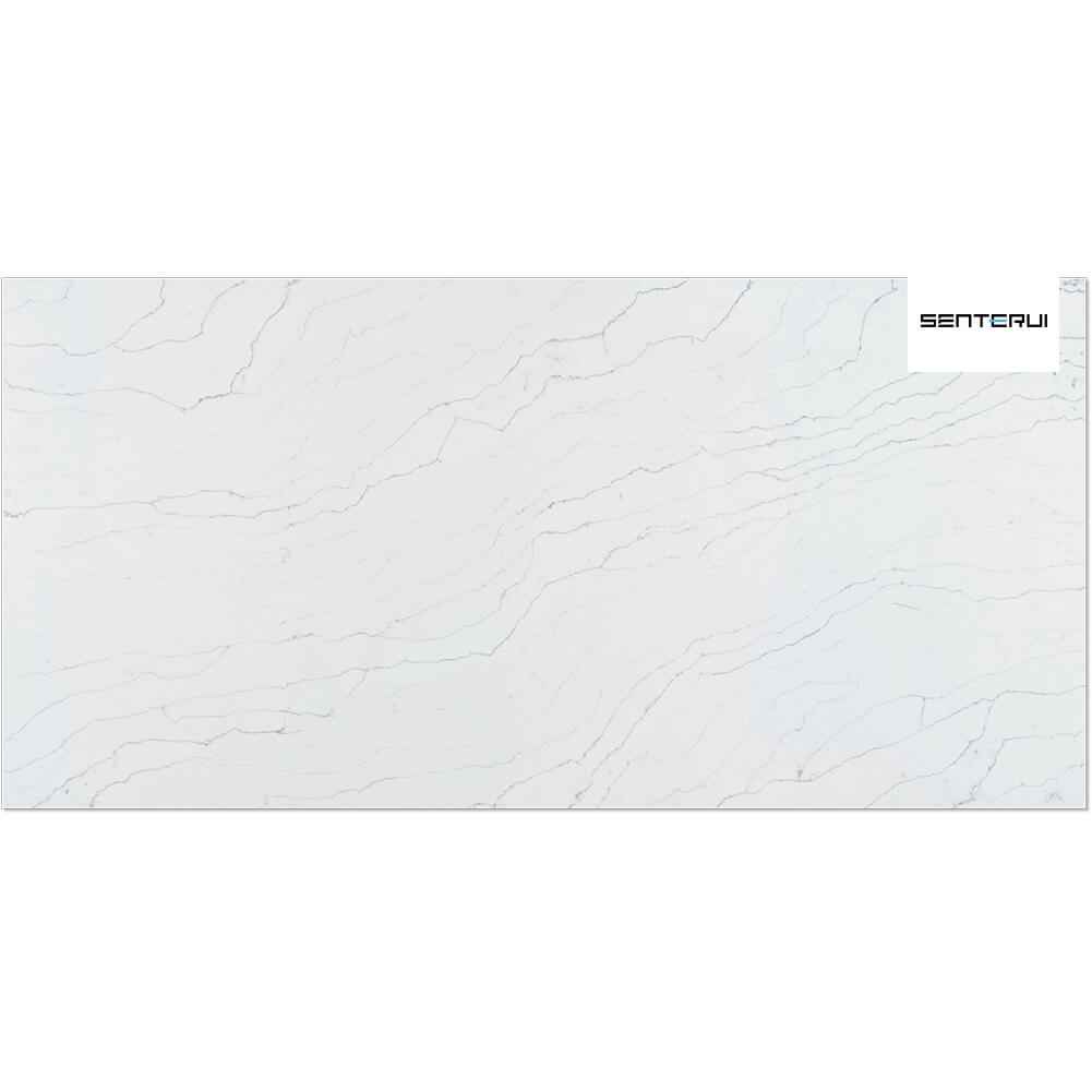 Imperial Danae Quartz White with Grey Vein 125.98” x 62.99” Polished Slab Wholesale