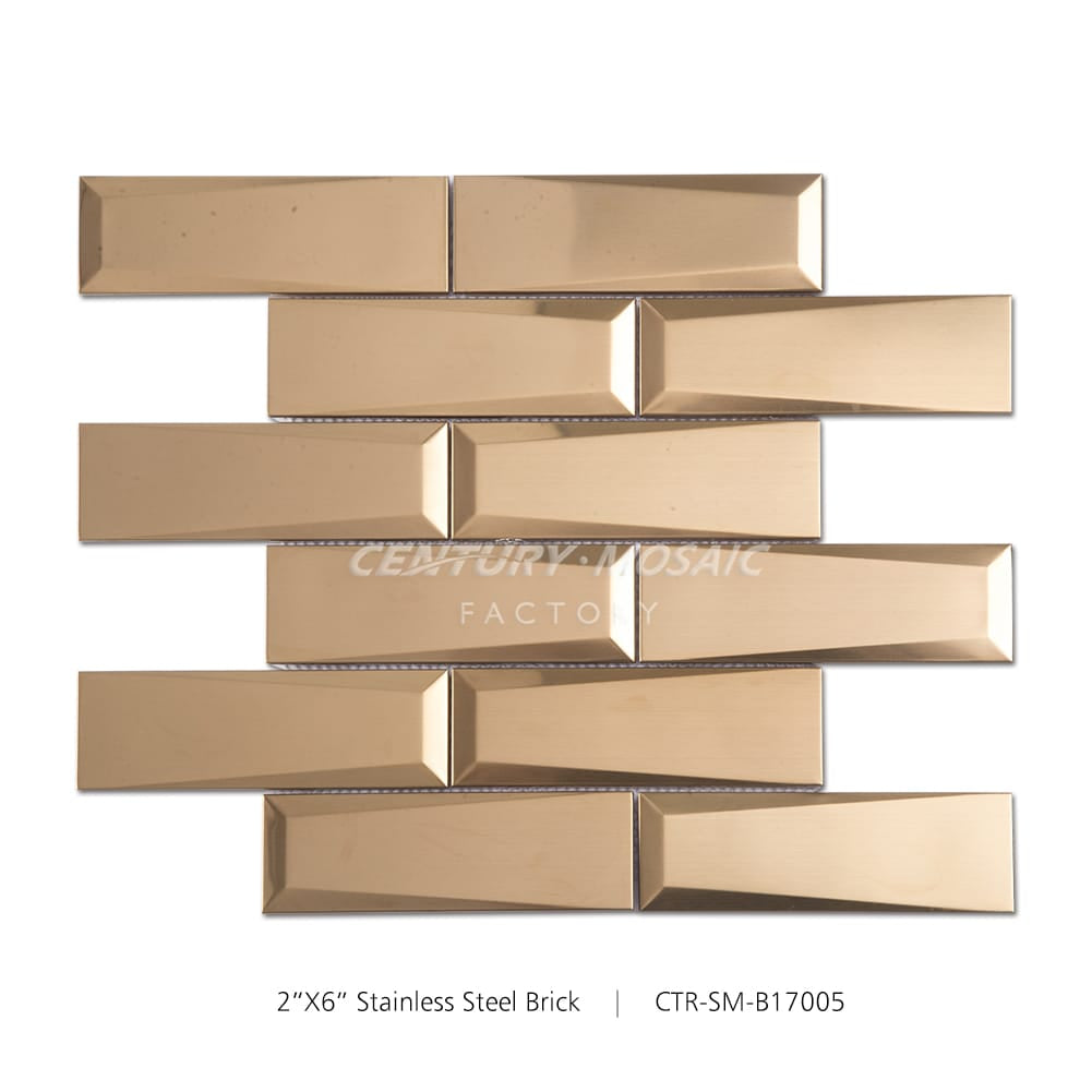 Stainless Steel Gold Brick Mosaic Wholesale