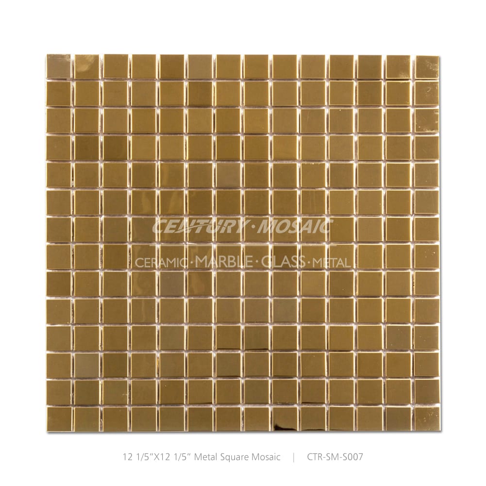 Stainless Steel Gold 12 1/5” Square Mosaic Wholesale