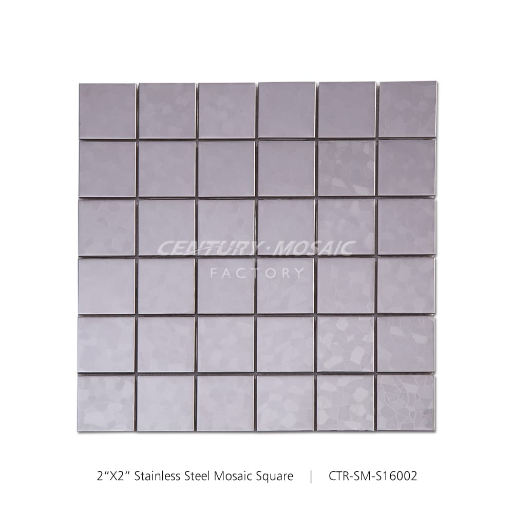 Stainless Steel Silver 2”x2” Square Mosaic Wholesale