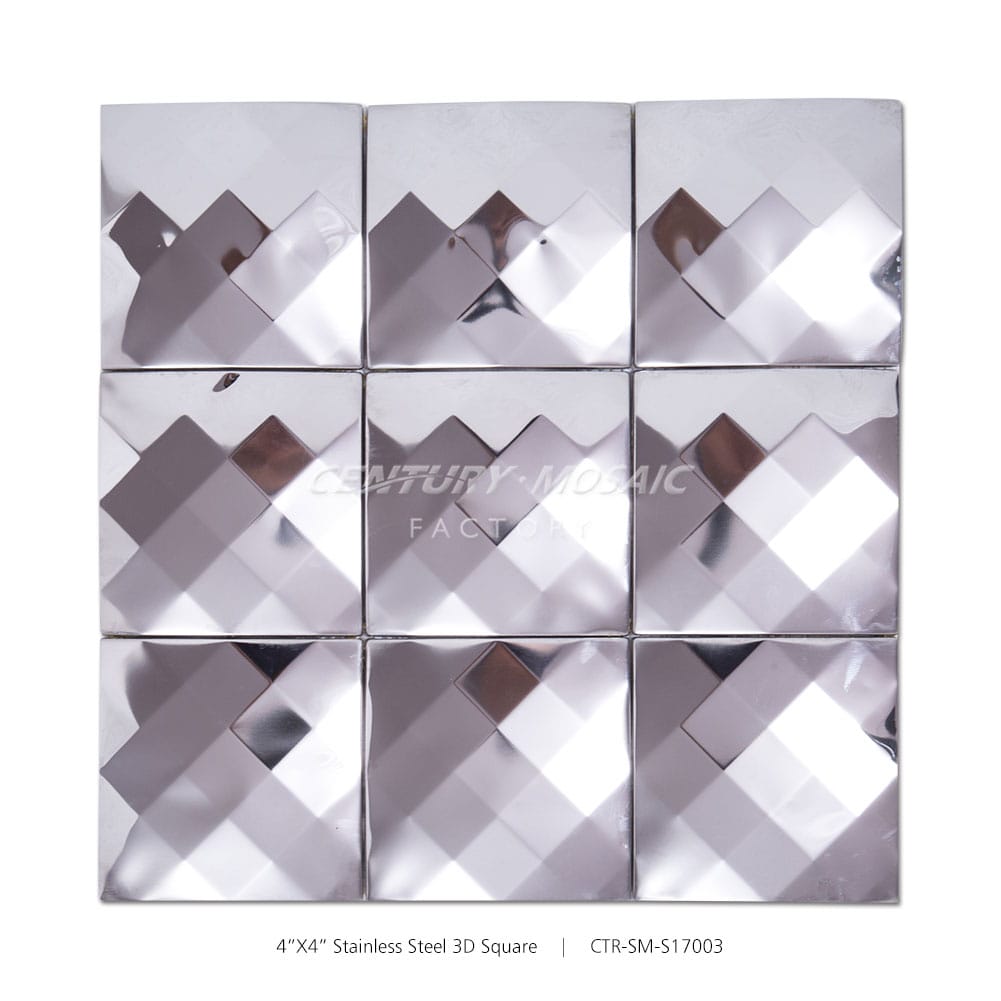 Stainless Steel Silver 3D Square Mosaic Wholesale