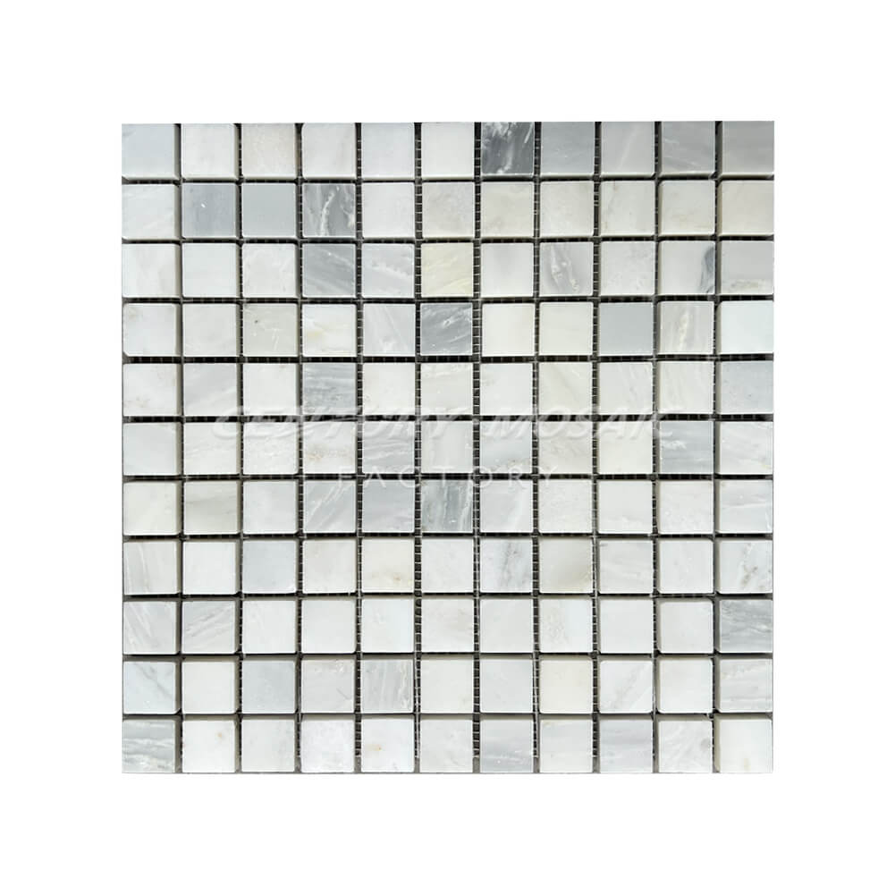 Statuary White 25mm Square Honed Mosaic Tile In Stock