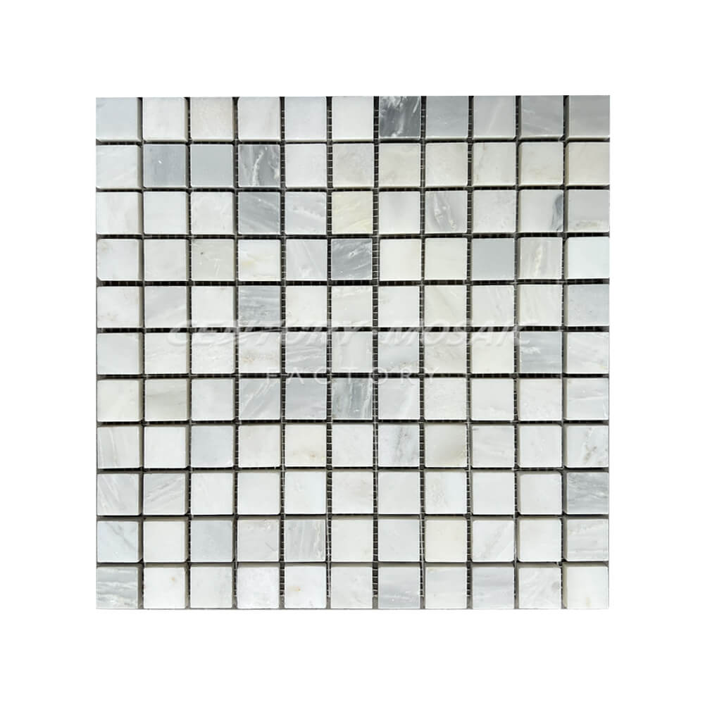 Statuary White 25mm Square Honed Mosaic Tile In Stock