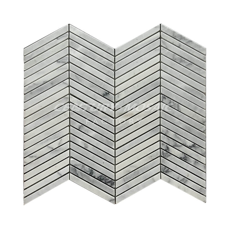 Latin Blue Chevron Honed Mosaic Tile In Stock