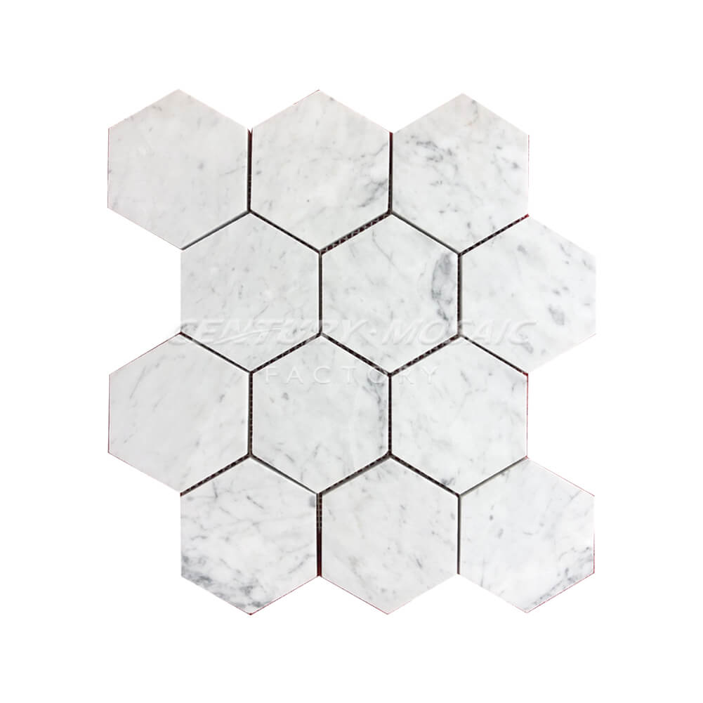 Bianco Carrara White Marble Honed Mosaic In Stock