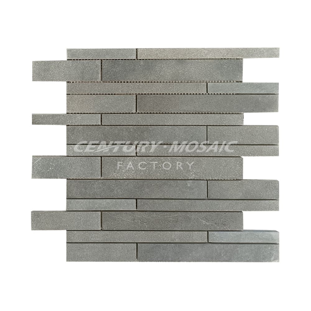 Andesite Marble Grey Strip Honed Mosaic Tile In Stock