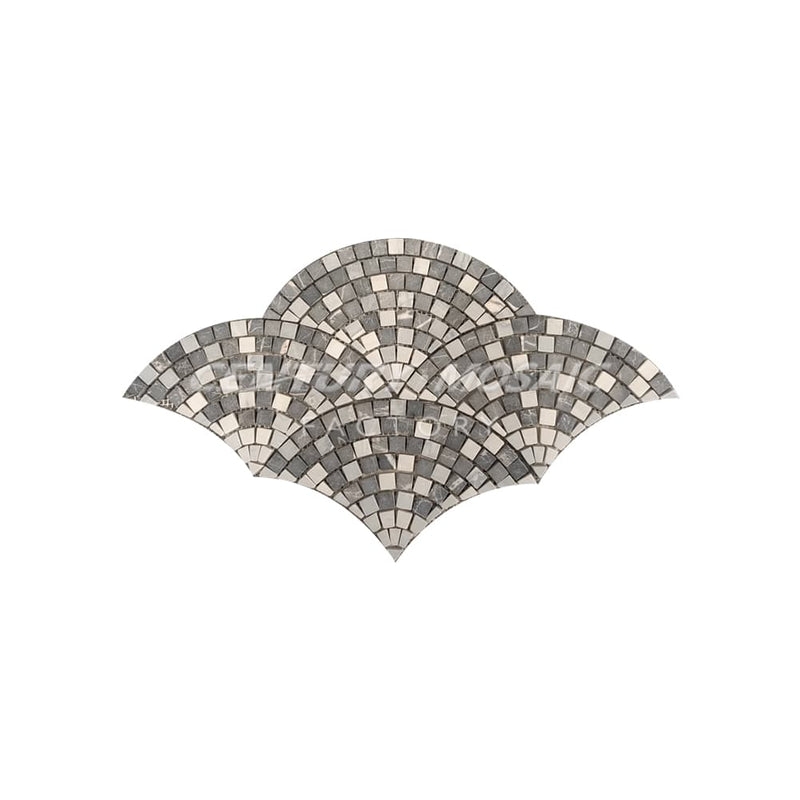 Laurent Brown Mixed Cream Marfil Brown Beige Fan Mosaic Tile In Stock