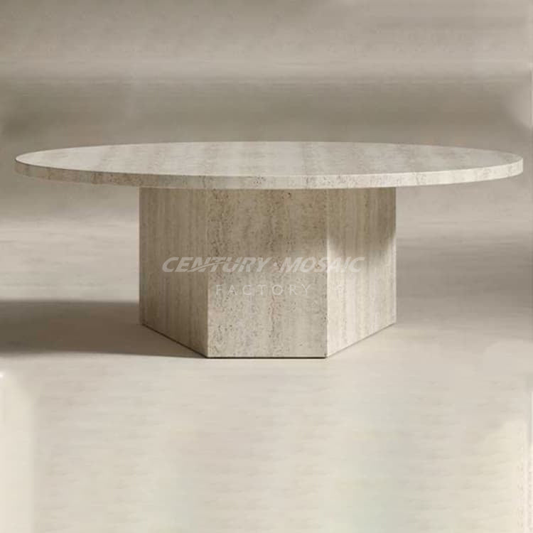White Travertine Nesting Coffee Table Wholesale