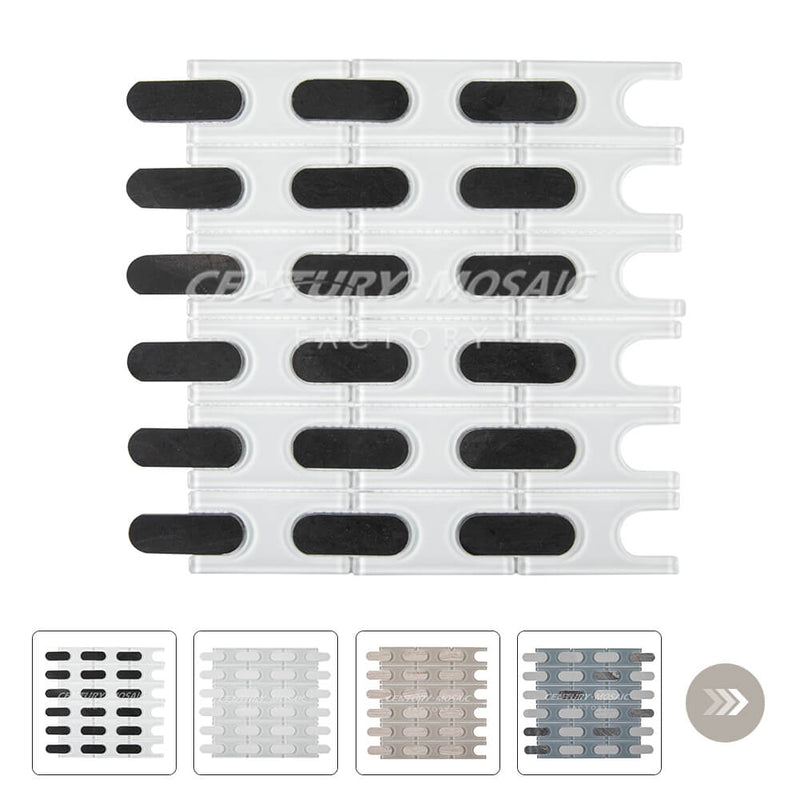 Random Glass Mix Marble Capsule Polished Mosaic Collection Wholesale