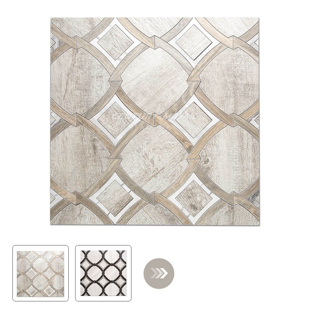 Inception Waterjet Marble Beige Rhombus Polished Mosaic Wholesal