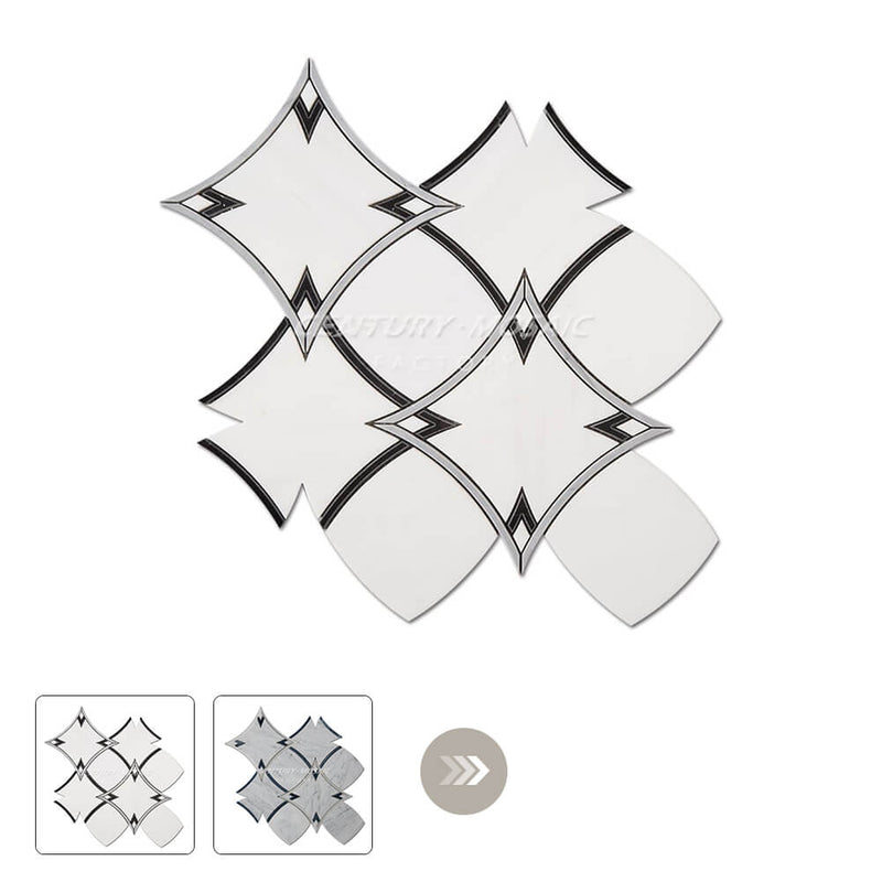 Waltz Waterjet Marble White Mosaic Wholesale