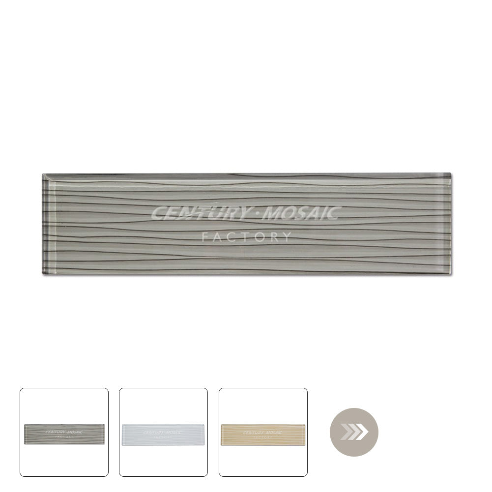 Crystal Glass Gray Wave 3″x 12″ Tile Wholesale