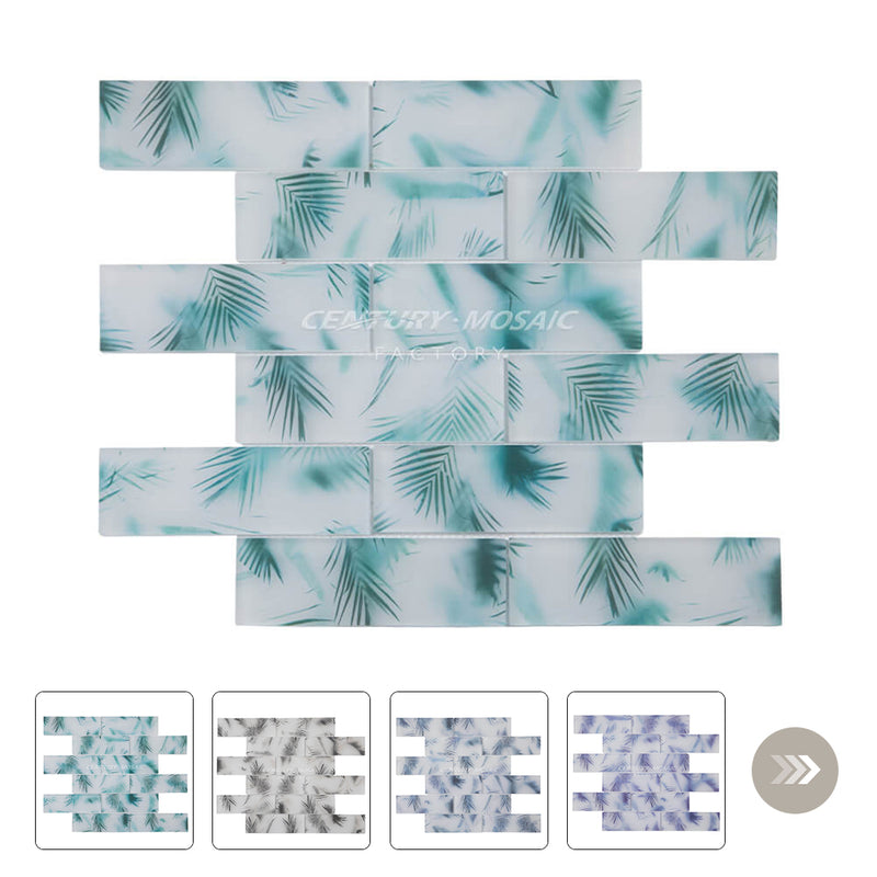 2″x6” Brick Glass Mosaic White Brick Glossy Wholesale