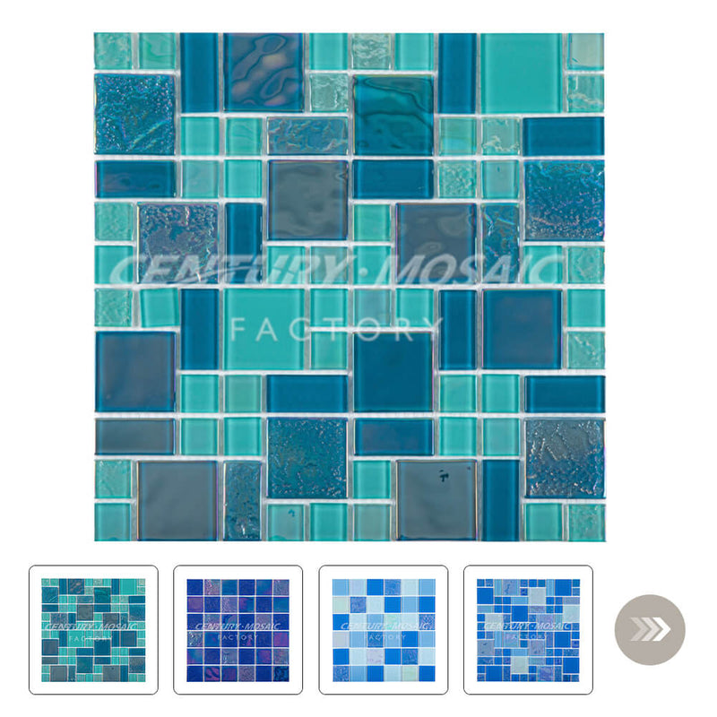 Swimming Pool Square 3D Glass Mosaic Manufacturer